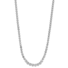 Cheryl M Sterling Silver Rhodium-plated Fancy Graduated Brilliant-cut CZ Cluster 18 Inch Necklace with 2 Inch Extender QCM1653-18