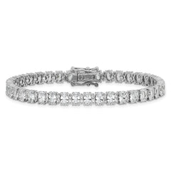 Cheryl M Sterling Silver Rhodium-plated Fancy Oval CZ Bracelet QCM1672-7.25