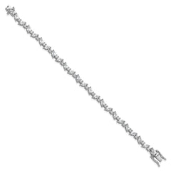 Cheryl M Sterling Silver Rhodium-plated Polished Fancy Marquise CZ Bracelet QCM1673-7.25