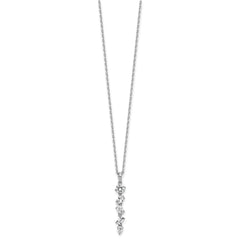 Cheryl M Sterling Silver Rhodium-plated Polished Fancy Multi-cut CZ with 2 Inch Extension Necklace QCM1719-16