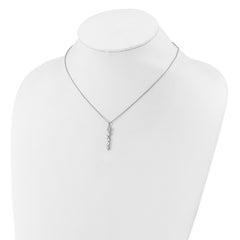Cheryl M Sterling Silver Rhodium-plated Polished Fancy Multi-cut CZ with 2 Inch Extension Necklace QCM1719-16