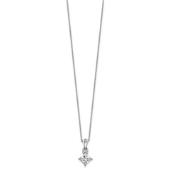 Cheryl M Sterling Silver Rhodium-plated Polished Fancy CZ Link with 2 Inch Extension Necklace QCM1760-18