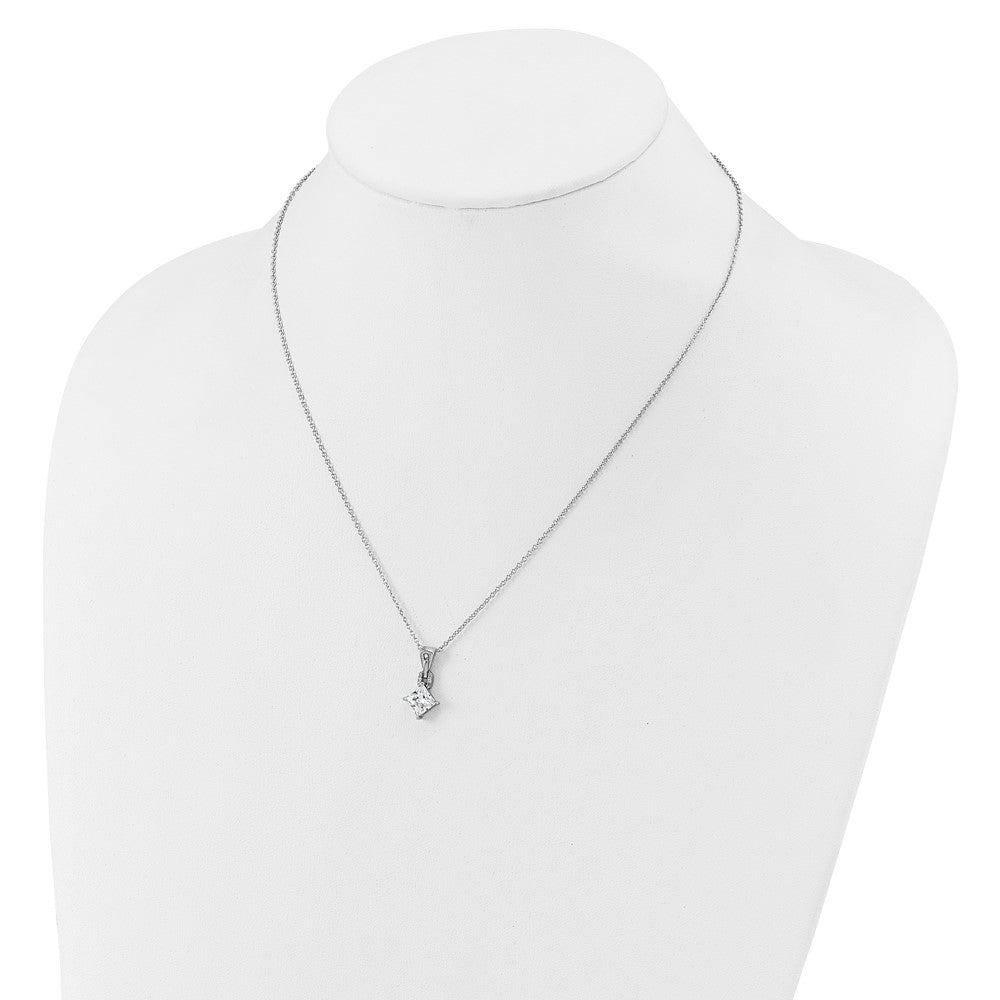 Cheryl M Sterling Silver Rhodium-plated Polished Fancy CZ Link with 2 Inch Extension Necklace QCM1760-18