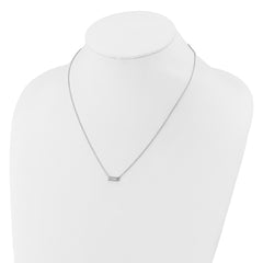Cheryl M Sterling Silver Rhodium-plated Polished Fancy CZ Bar Necklace QCM1763-18