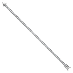 Cheryl M Sterling Silver Rhodium-plated Polished CZ with Safety Clasp Tennis Bracelet QCM1778-6.75