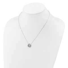 Cheryl M Sterling Silver Rhodium-plated Polished Black and White CZ Dolphin Necklace QCM1780-18