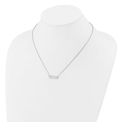 Cheryl M Sterling Silver Rhodium-plated Polished CZ Bar Necklace QCM1792-18