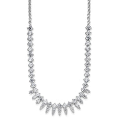 Cheryl M Sterling Silver Rhodium-plated Polished Fancy CZ Necklace QCM1802-18
