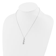 Cheryl M Sterling Silver Rhodium-plated Polished Graduated Triple Oval CZ Necklace QCM1803-18