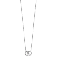 Cheryl M Sterling Silver Rhodium-plated Polished CZ Interlocking Ring Necklace QCM1816-18