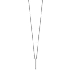 Cheryl M Sterling Silver Rhodium-plated Polished CZ Bar Necklace QCM1819-18