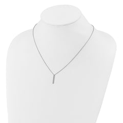 Cheryl M Sterling Silver Rhodium-plated Polished CZ Bar Necklace QCM1819-18