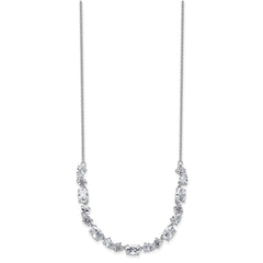 Cheryl M Sterling Silver Rhodium-plated Polished Fancy CZ Necklace QCM1820-18