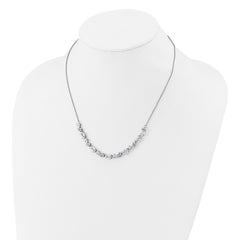 Cheryl M Sterling Silver Rhodium-plated Polished Fancy CZ Necklace QCM1820-18