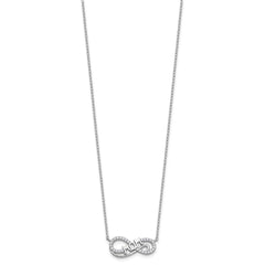 Cheryl M Sterling Silver Rhodium-plated Polished CZ Mom Infinity Necklace QCM1823-18