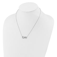 Cheryl M Sterling Silver Rhodium-plated Polished CZ Mom Infinity Necklace QCM1823-18