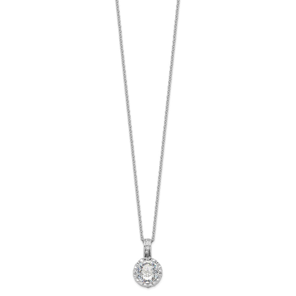 Cheryl M Sterling Silver Rhodium-plated Brilliant-cut and 100 Facet CZ 18 Inch Necklace QCM183-18