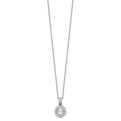 Cheryl M Sterling Silver Rhodium-plated Brilliant-cut and 100 Facet CZ 18 Inch Necklace QCM183-18