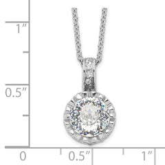 Cheryl M Sterling Silver Rhodium-plated Brilliant-cut and 100 Facet CZ 18 Inch Necklace QCM183-18