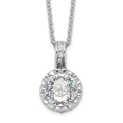 Cheryl M Sterling Silver Rhodium-plated Brilliant-cut and 100 Facet CZ 18 Inch Necklace QCM183-18