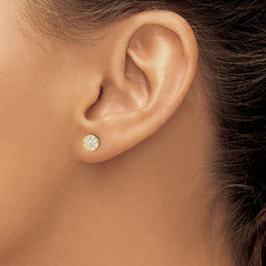QCM1864Y Cheryl M Sterling Silver Gold-plated Polished Pave CZ Circle Post Earrings
