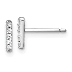 QCM1867I Cheryl M Sterling Silver Rhodium-plated Polished Letter I CZ Initial Post Earrings