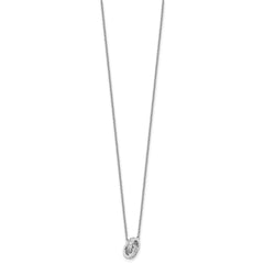 Cheryl M Sterling Silver Rhodium-plated Polished CZ Interlocking Circles 16 Inch with 2 Inch Extension Necklace QCM1884-16