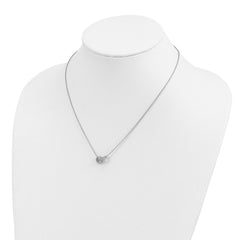Cheryl M Sterling Silver Rhodium-plated Polished CZ Interlocking Circles 16 Inch with 2 Inch Extension Necklace QCM1884-16