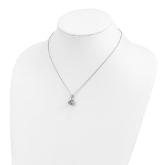 Cheryl M Sterling Silver Rhodium-plated Polished CZ Love Knot 16 Inch with 2 Inch Extension Necklace QCM1885-16
