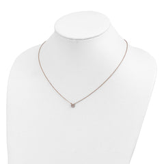 Cheryl M Sterling Silver Rose Gold-plated Polished CZ Cluster Circle 16 Inch with 2 Inch Extension Necklace QCM1887P-16