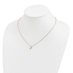 Cheryl M Sterling Silver Rose Gold-plated Polished CZ Music Note 16 Inch with 2 Inch Extension Necklace QCM1900P-16