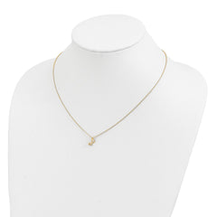 Cheryl M Sterling Silver Gold-plated Polished CZ Music Note 16 Inch with 2 Inch Extension Necklace QCM1900Y-16