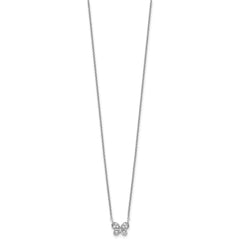 Cheryl M Sterling Silver Rhodium-plated Polished CZ Butterfly 16 Inch with 2 Inch Extension Necklace QCM1904-16