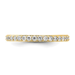 Cheryl M Sterling Silver Gold-plated Polished CZ Eternity Ring
