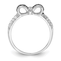 Cheryl M Sterling Silver Rhodium-plated Polished Yellow and White CZ Ring