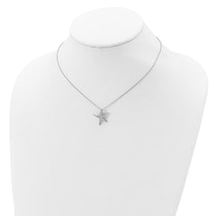 Cheryl M Sterling Silver Rhodium-plated Brilliant-cut CZ Starfish 18 Inch Necklace QCM577-18