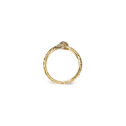 Cheryl M Sterling Silver Gold-plated Brilliant-cut Black and White CZ Snake Ring