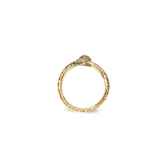 Cheryl M Sterling Silver Gold-plated Brilliant-cut Black and White CZ Snake Ring