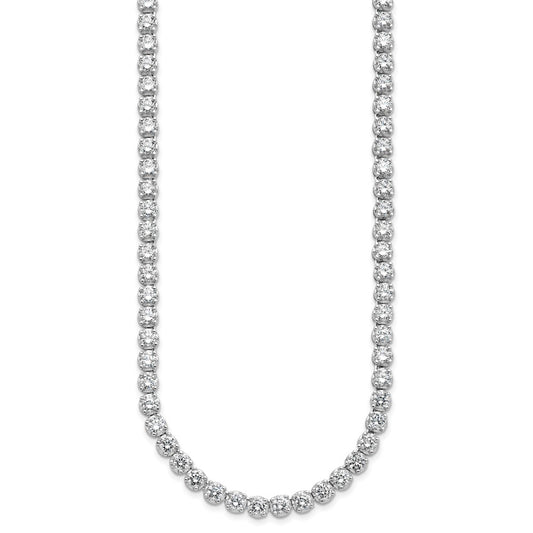 Cheryl M Sterling Silver Rhodium-plated Brilliant-cut CZ 18 Inch Necklace QCM675-18