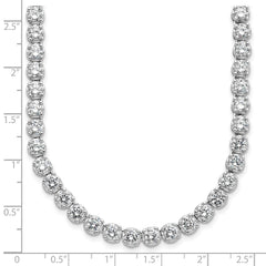 Cheryl M Sterling Silver Rhodium-plated Brilliant-cut CZ 18 Inch Necklace QCM675-18