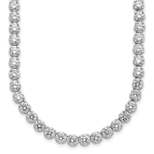 Cheryl M Sterling Silver Rhodium-plated Brilliant-cut CZ 18 Inch Necklace QCM675-18