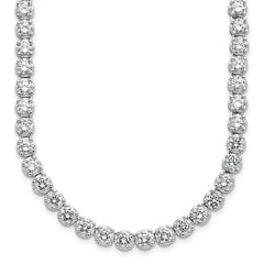 Cheryl M Sterling Silver Rhodium-plated Brilliant-cut CZ 18 Inch Necklace QCM675-18