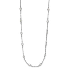 Cheryl M Sterling Silver Rhodium-plated Brilliant-cut Round CZ 42 Station 36 Inch Necklace QCM701-36