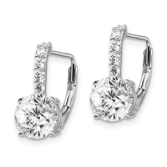 QCM755 Cheryl M Sterling Silver Rhodium-plated Brilliant-cut CZ Leverback Earrings
