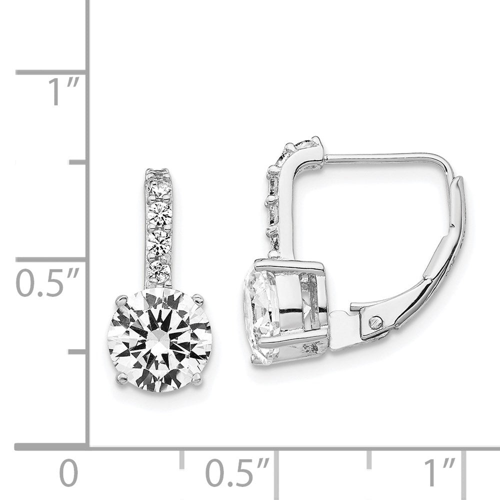 QCM755 Cheryl M Sterling Silver Rhodium-plated Brilliant-cut CZ Leverback Earrings