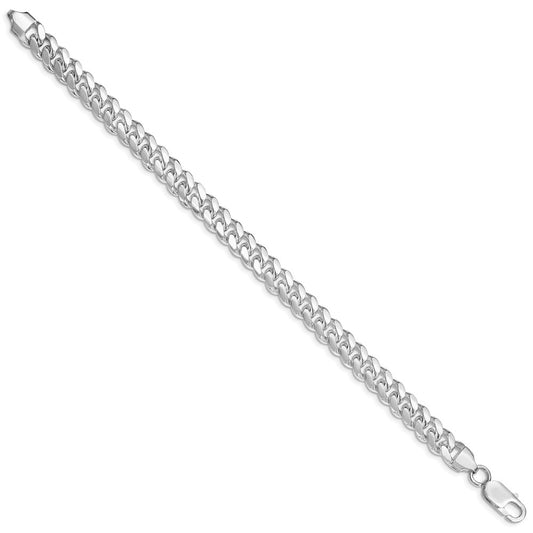 Sterling Silver Rhodium-plated 7.8mm Polished Domed Curb Chain QDB220R-8
