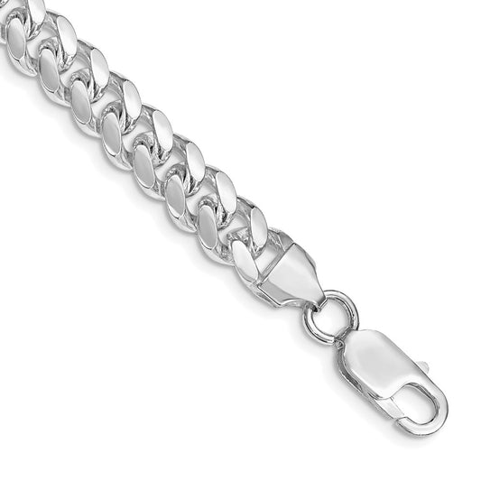 Sterling Silver Rhodium-plated 7.8mm Polished Domed Curb Chain QDB220R-8