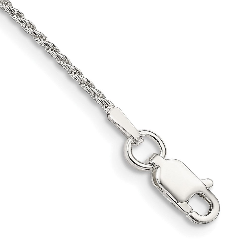 Sterling Silver 1.2mm Diamond-cut Rope Chain Anklet QDC015-8