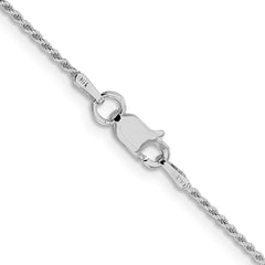 Sterling Silver Rhodium-plated 1.1mm Diamond-cut Rope ChainQDC015R