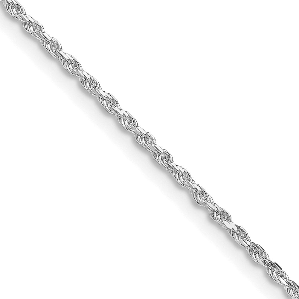Sterling Silver Rhodium-plated 1.5mm Diamond-cut Rope Chain w/2in ext.QDC020RH